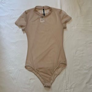 NWT Nude Mesh Bodysuit